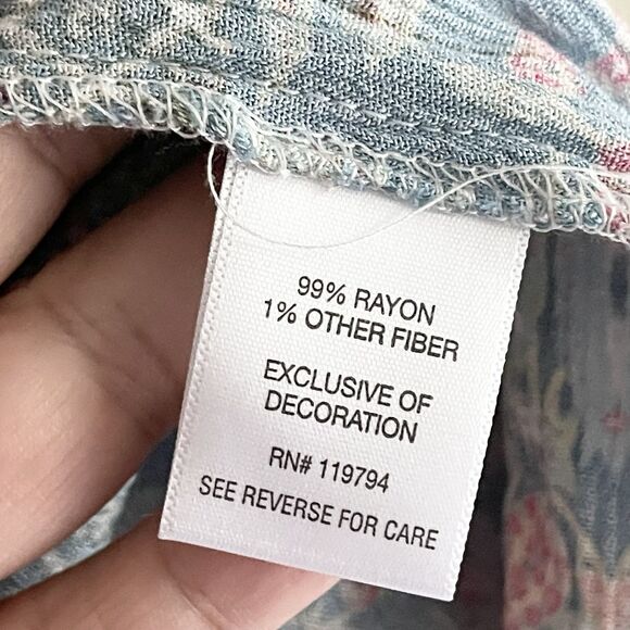 Farmers Market Boho Tunic Top XL Peasant Flowy Colorful Print Casual Keyhole - Picture 7 of 11